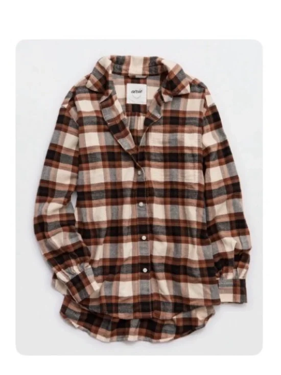 Aerie Anytime Fave Flannel Button Down
Shirt - Picture 1 of 5